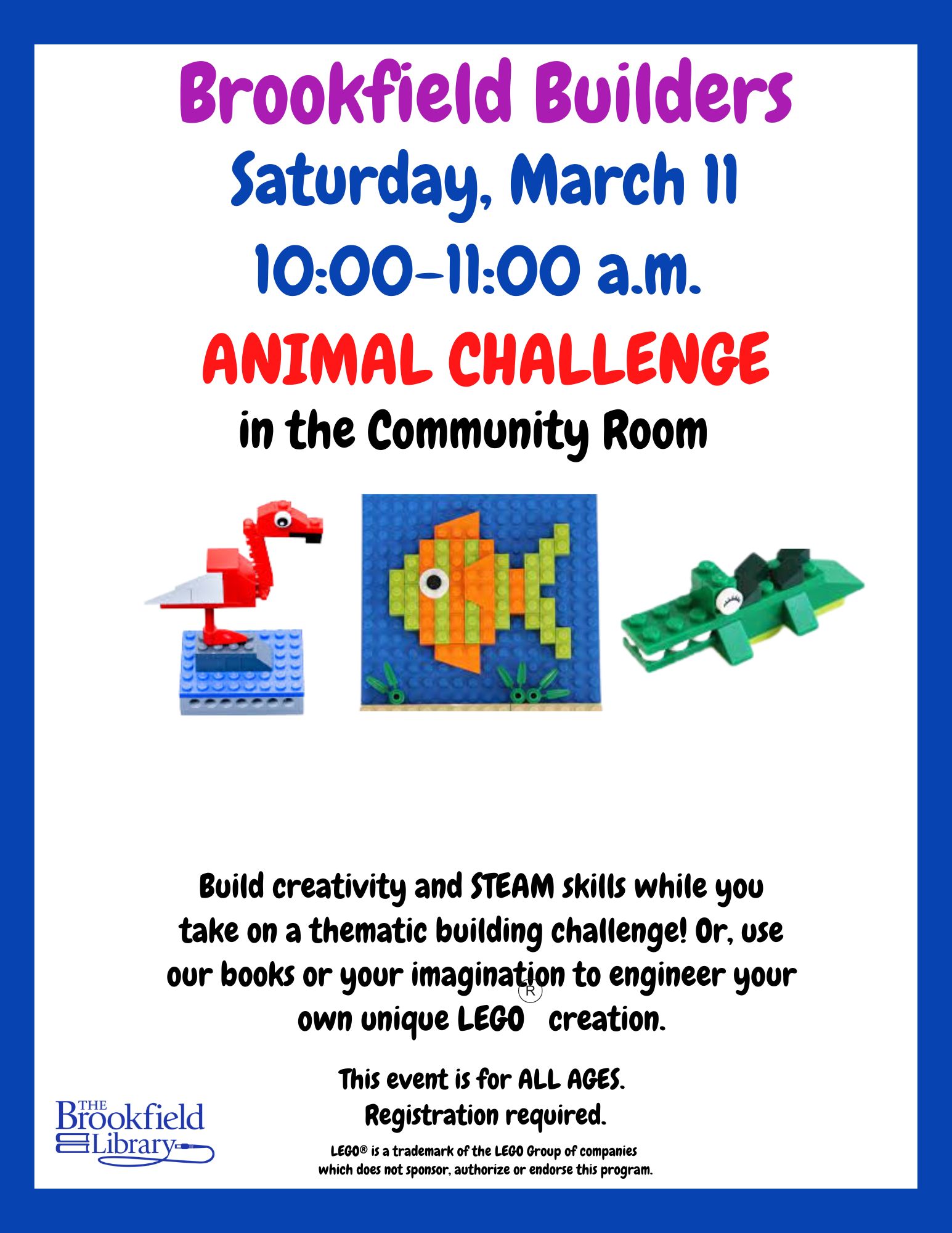 Brookfield Builders Animal Challenge The Brookfield Library